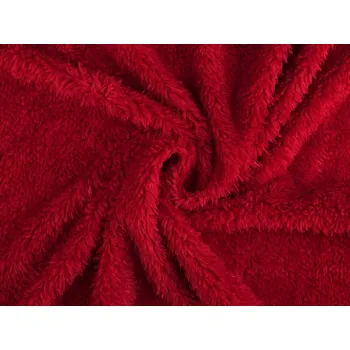 Mikroplyš beránek úplet METRÁŽ - 3 červená