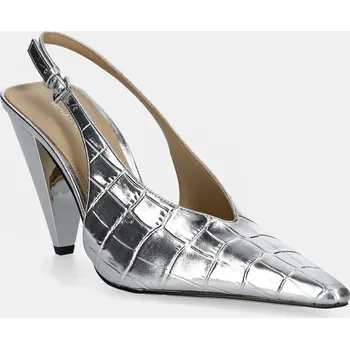 Dámské lodičky Kožené lodičky MICHAEL Michael Kors Electra 40F5ELHP1M.040 stříbrná SLV, EUR 36