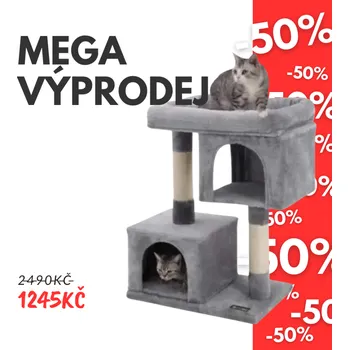 VÝPRODEJ Škrabadlo Dana, světle šedé, 84x60x40 cm