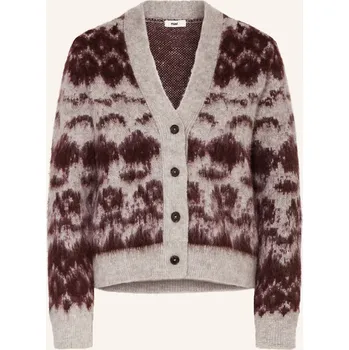 Dámský svetr Mavi Dámský Pletený Kardigan, světle šedá / tmavě červená, 38