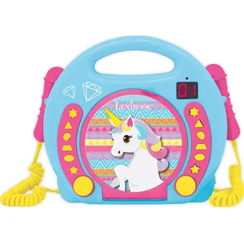 Hi-Fi komponenty Lexibook Přenosný CD přehrávač se 2 mikrofony - Jednorožec