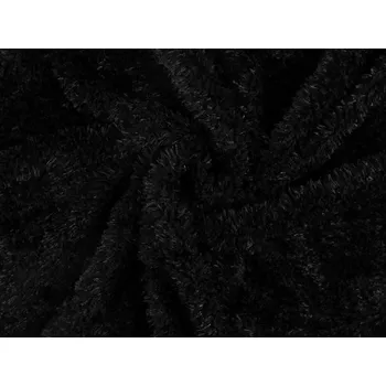 Mikroplyš beránek úplet METRÁŽ - 7 černá