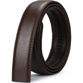 Opasek Pánský kožený pásek bez spony tmavě hnědá 110 cm