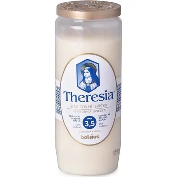 Svíčka HŘBITOVNÍ SVÍČKA THERESIA - OLEJOVÁ 3,5 DNE BÍLÁ