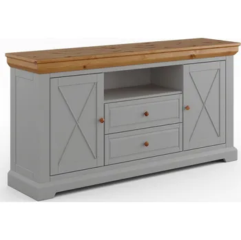 Komoda Masivní komoda Marone Elite - popelavě šedá/přírodní