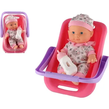 Panenka miminko v nosítku s lahvičkou 22 cm