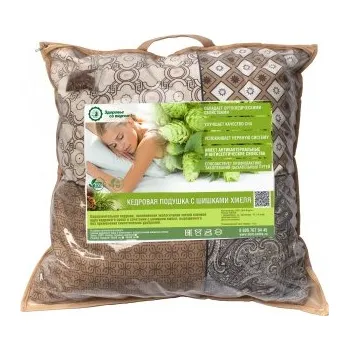 Polštář Cedrový polštář s CHMELOVÝMI ŠIŠKAMI 50x50cm ,,ELITE,, se sinteponem TML R081