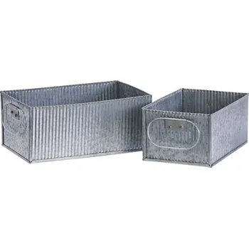 Úložný box MADAM STOLTZ Kovový úložný box Zinc – set 2 ks