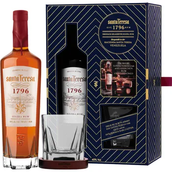 Rum Santa Teresa 1796 se sklenicí a podtáckou 40% 0,7l (darčekové balenie 1 pohár)