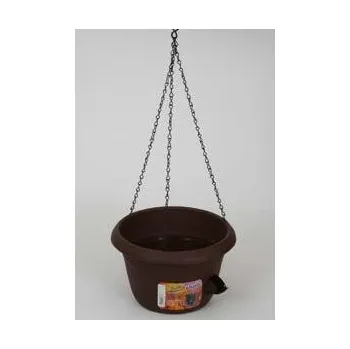 Květináč ZÁVĚSNÝ KVĚTINÁČ ČOKOLÁDA S KOVOVÝM ZÁVĚSEM - SIESTA 25 cm