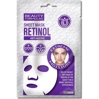 Pleťová maska Beauty Formulas, Retinol Anti-Ageing Sheet Mask hydratační maska na obličej