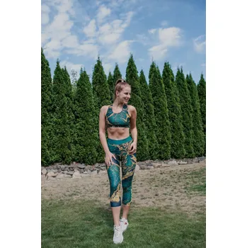 Dámské legíny UTOPY 3/4 Dámské sportovní legíny Green Ease Velikost: XXL