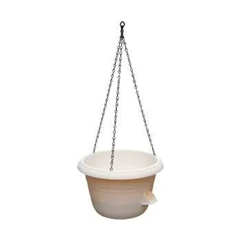 Květináč ZÁVĚSNÝ KVĚTINÁČ SLONOVÁ KOST S KOVOVÝM ZÁVĚSEM - SIESTA 35 cm