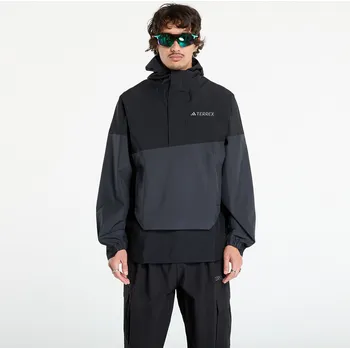 Pánská softshellová bunda Bunda adidas Terrex Xploric 2.5L Climaproof Anorak Black/ Semi Impact Orange M