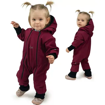 Kojenecká kombinéza ESITO | Rostoucí softshellová kombinéza s fleecem Fuchsie - fuchsiová / 92 - 98