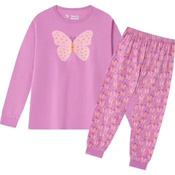 Dívčí pyžamo Dívčí pyžamo Wolf & Wolfie S2558 vel. 116-146 lila