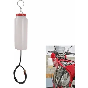 Zabezpečení motocyklu Univerzální pomocná palivová nádrž na motocykl 2 l Plastová přenosná nádrž s hadicí a hákem