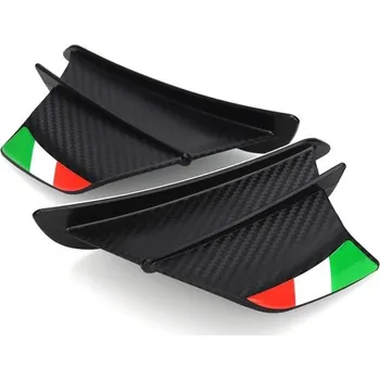 Motodoplněk Univerzální aerodynamická křídla na kapotáž motocyklu 17,7 x 4,2 cm boční spoiler matná černá se vzorem karbonu samolepicí montáž