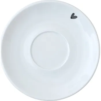 Bella Rose Porcelánový podšálek Černé srdce 15 cm