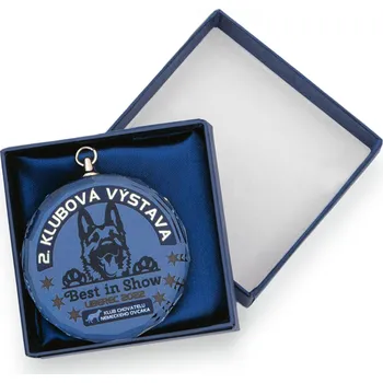 Skleněná medaile prům. 60 mm, včetně krabičky