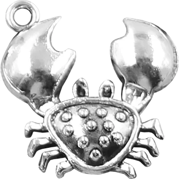 Přívěsek Kovový přívěsek - Krab - Stříbrný
