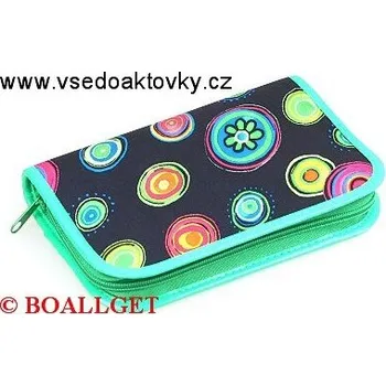 Penál PENÁL Kruhy, 1.zipový s klopou , textil T-44 U 366306