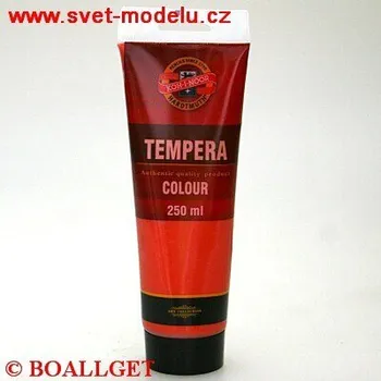 Speciální výtvarná barva Temperová barva 250 ml rumělka červená (světle červená) tuba KOH-I-NOOR 220203