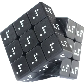 Hlavolam Z-Cube Rubikova kostka - 3x3x3 - Braillovo písmo (embosované) - Pro nevidomé a slabozraké - Bez nálepek