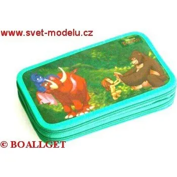 Penál PENÁL TARZAN II+BONUS, 2.zipový, omyvatelný - náplň zdarma (sada pastelek,sada fixů, 3 tužky, tornádo,propiska, plnicí pero, pryž , ořezávátko ) T-10/3 DP 366716