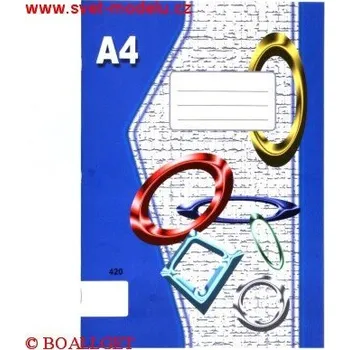 Sešit Sešit 420 bílý - A4,nelinkovaný, 20 listů, BÍLÝ papír, nerecyklovaný 342000