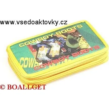 Penál PENÁL Cowboy boots, 2.zipový, textil 367608
