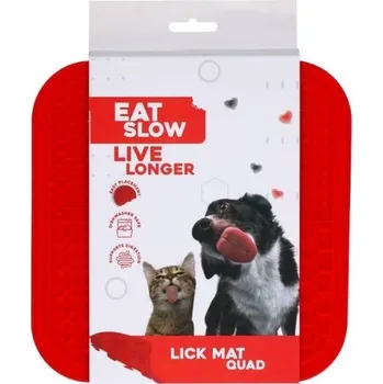 lízací podložka Lízací podložka EAT SLOW LIVE LONGER Quad červená 20x20cm