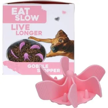 Miska pro psa Zpomalovací spirála do misky EAT SLOW LIVE LONGER růžová 11cm