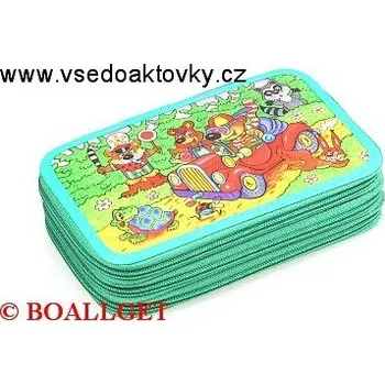 Penál PENÁL Autíčko se zvířátky, 3.zipový, umyvatelný T10/4 B 366502