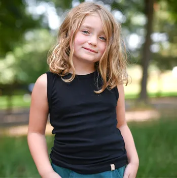 Dívčí tílko černé modalové tílko