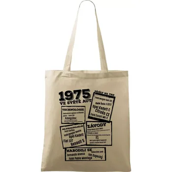 Nákupní taška V kostce pro fanouška automobilismu 1975 - Taška bavlněná - 42 x 38 cm ( Naturální )