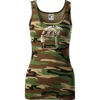 Dámské tričko Nečum jak chleba z tašky! - Dámské Maskáčové tílko - XS ( Hnědý maskáč )