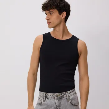 Pánské oblečení Reserved - Bavlněné tričko tank top - černý - 446EF-99X - 446EF-99X-XXL