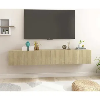 Obývací stěna vidaXL Závěsné TV skříňky 3 ks 60x30x30 cm kompozitní dřevo [804528] Barva: dub sonoma