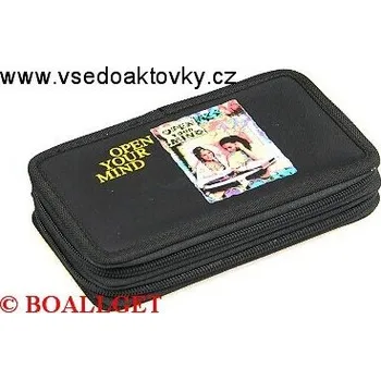 Penál PENÁL Open your Mind, 2.zipový, textil, černá + žlutý hřbet 367403