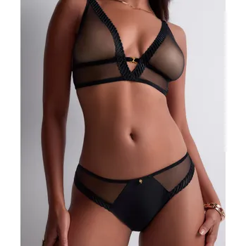 Souprava dámského spodního prádla Kalhotky brazilského střihu AUBADE (4M22-02), Velikost L, Barva černá