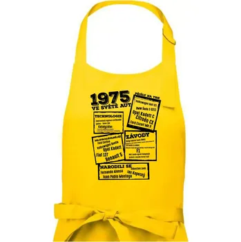 Kuchyňská zástěra V kostce pro fanouška automobilismu 1975 - Dámská zástěra na vaření - Univerzální velikost ( Žlutá )
