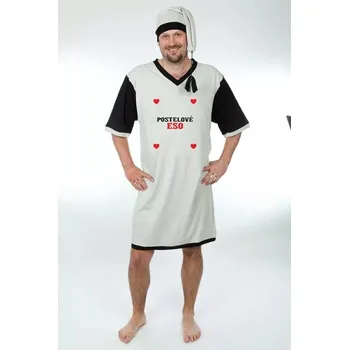 Žertovný předmět Postelové eso - Vtipná pánská noční košile Gentleman - XXL šedá