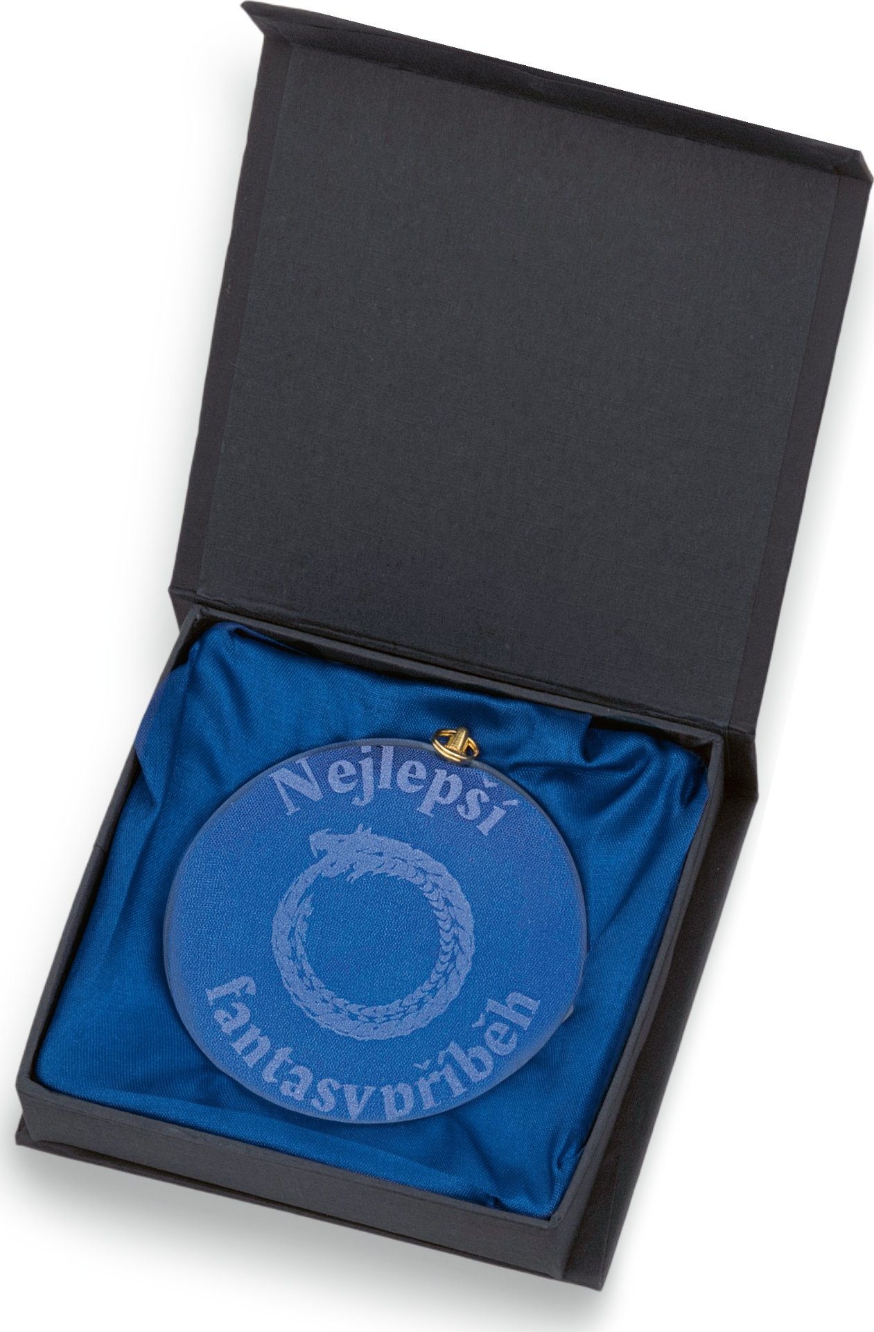 Skleněná medaile prům. 70 mm, včetně krabičky