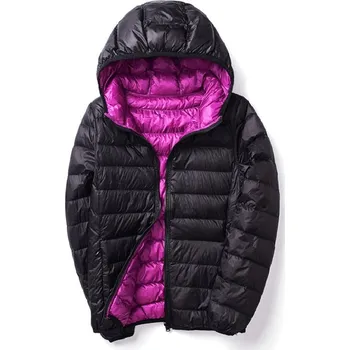 Dámská parka Prošívaná bunda na zip s kapucí - XL Barva: Fialová, Velikost: XL