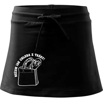 Dámská sukně Nečum jak chleba z tašky! - Sportovní sukně - two in one - XS ( Černá )