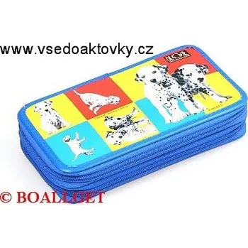 Penál PENÁL DALMATIN modrý 2 .zipový, omyvatelný 362702