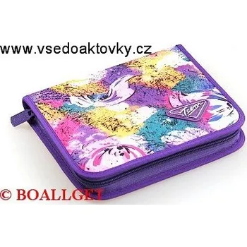 Penál PENÁL Čárymáry,1.zipový, textil s klopou + BONUS - náplň zdarma (sada pastelek,sada fixů, 2 tužky, pravítko, úhloměr, pryž, ořezávátko ) 361203