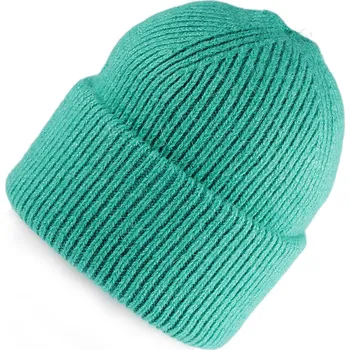 Čepice Dámská zimní čepice s vlnou z angorského králíka a jemným lurexem, barva 5 tyrkys