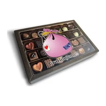 Bonboniéra Pralinky Gratulujeme!!!: 28 ks pralinek